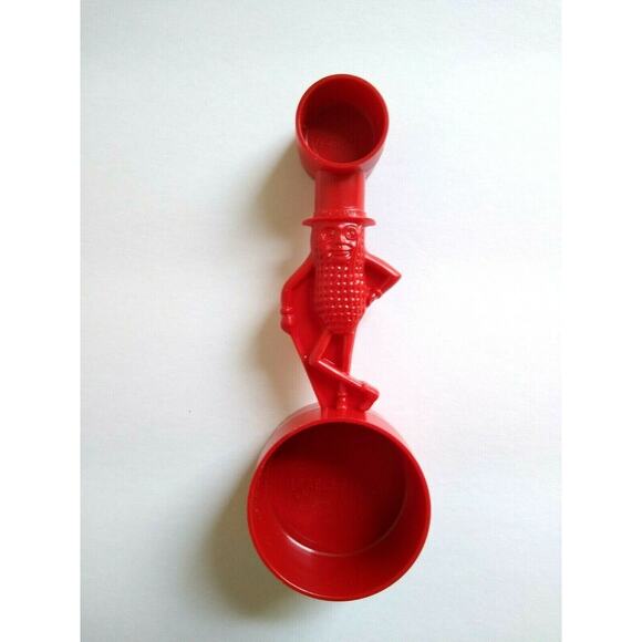 Mr Peanut Vintage Red Measuring Spoon Scoop 1950's Planters Peanuts Kitchenware - Picture 2 of 4